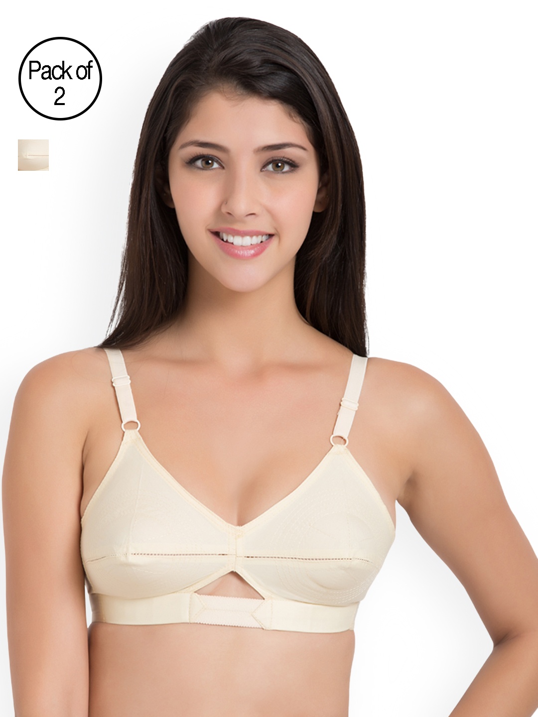 

Centra Pack of 2 Beige Solid Non-Wired Non Padded Everyday Bras CLY9-2PC-SK