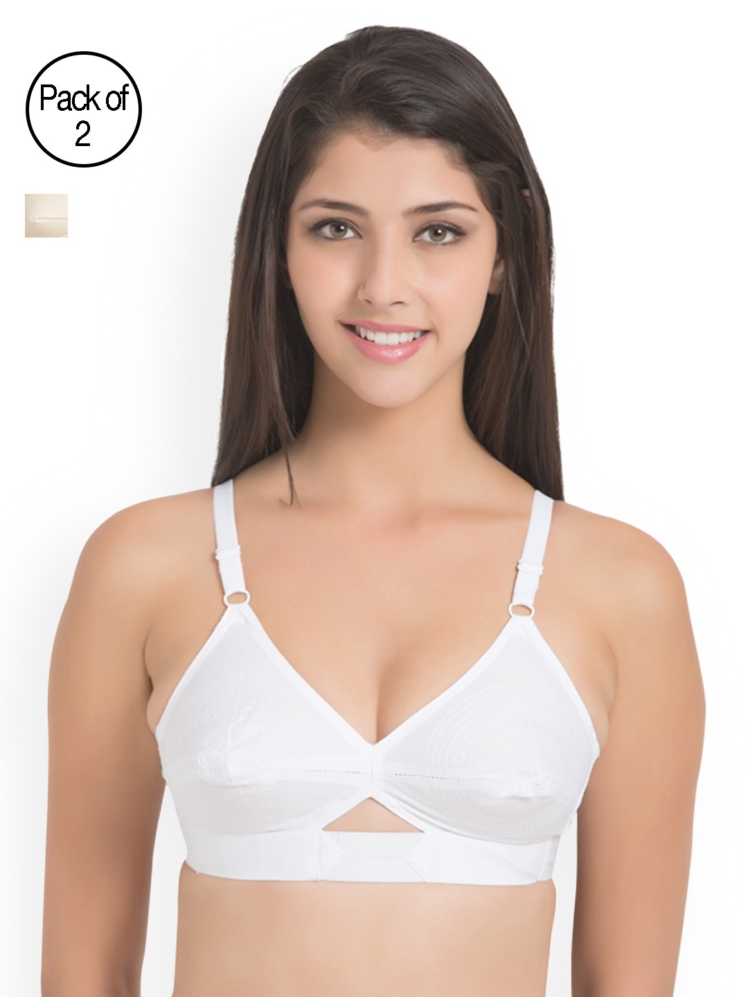 

Centra Pack of 2 White Solid Non-Wired Non Padded Everyday Bras CLY9-2PC-WH-SK