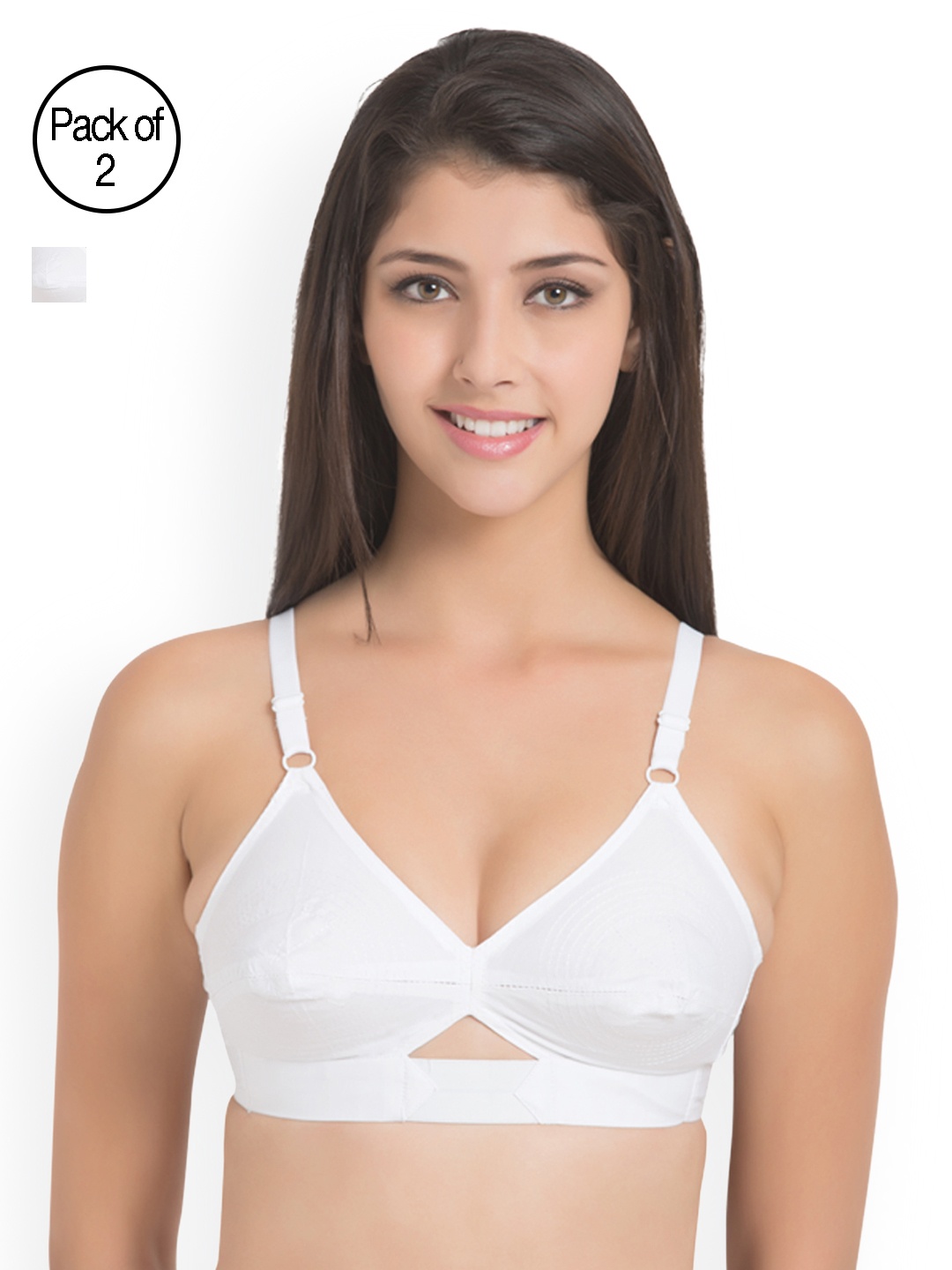 

Centra Pack of 2 White Solid Non-Wired Non Padded Everyday Bra CLY9-2PC-WH