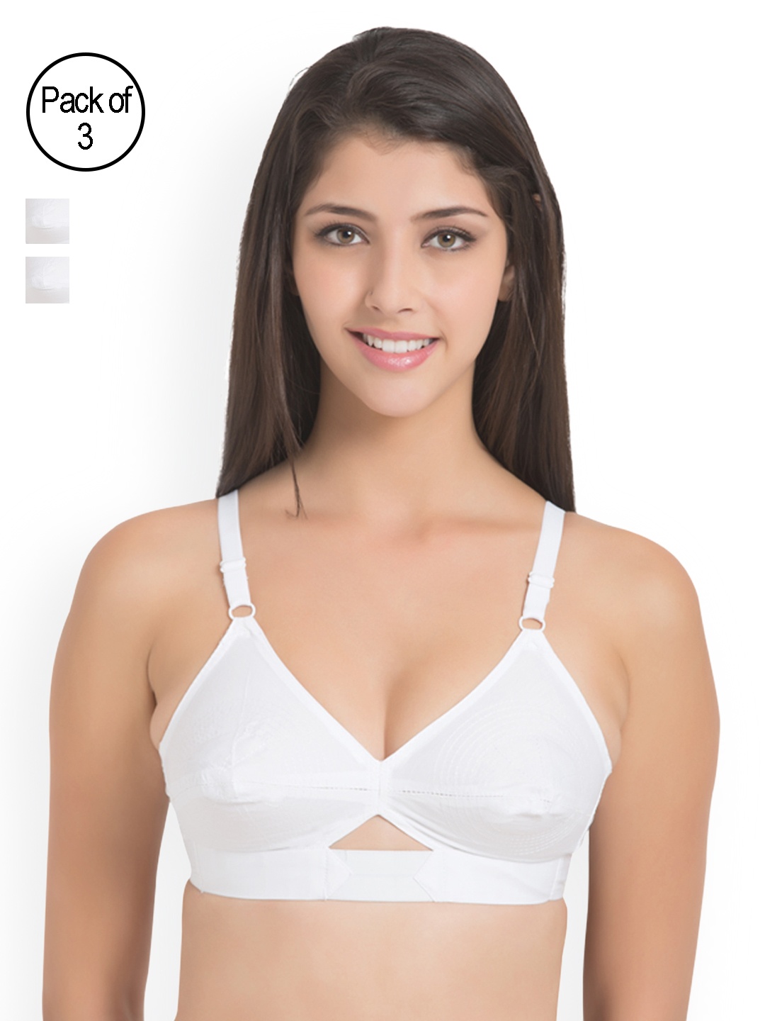 

Centra Pack of 3 White Solid Non-Wired Non Padded Everyday Bras CLY9-3PC-WH