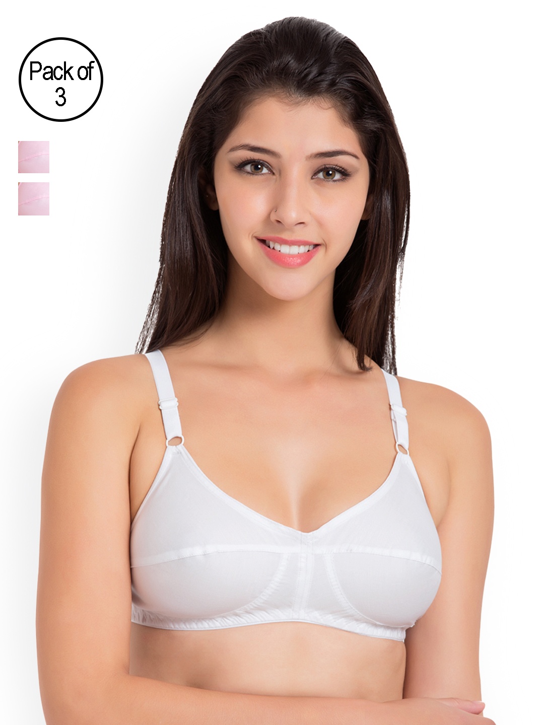 

Souminie Pack Of Non Padded Flexi-Fit Cotton Bras SLY931, White