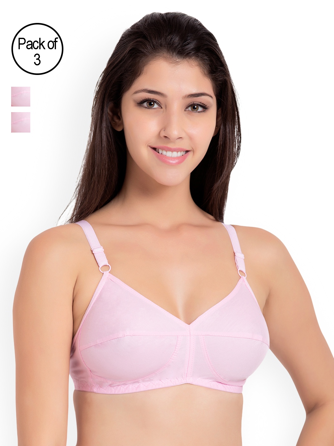 

Souminie Pack of 3 Full-Coverage Comfort Fit Bras SLY931-3PC-PK, Peach