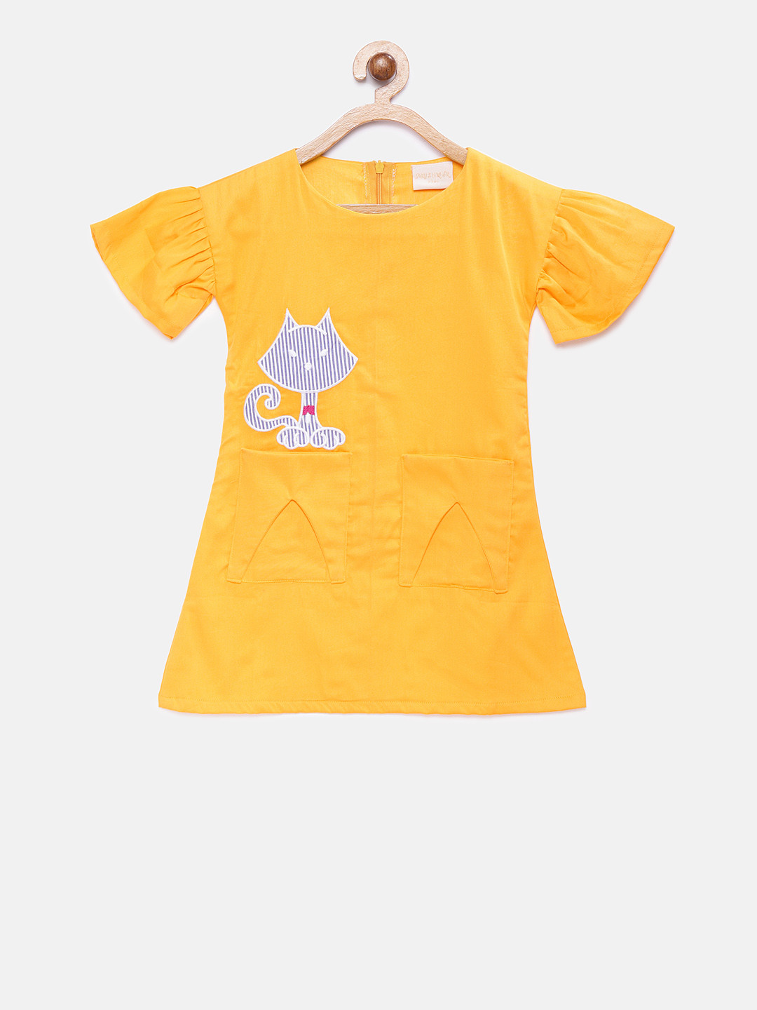 

Fairies Forever Girls Yellow Solid A-Line Dress