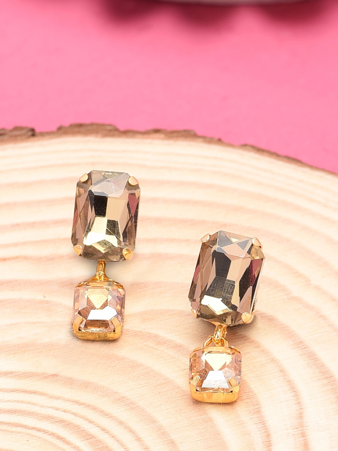 

Zaveri Pearls Gold-Toned Geometric Drop Earrings