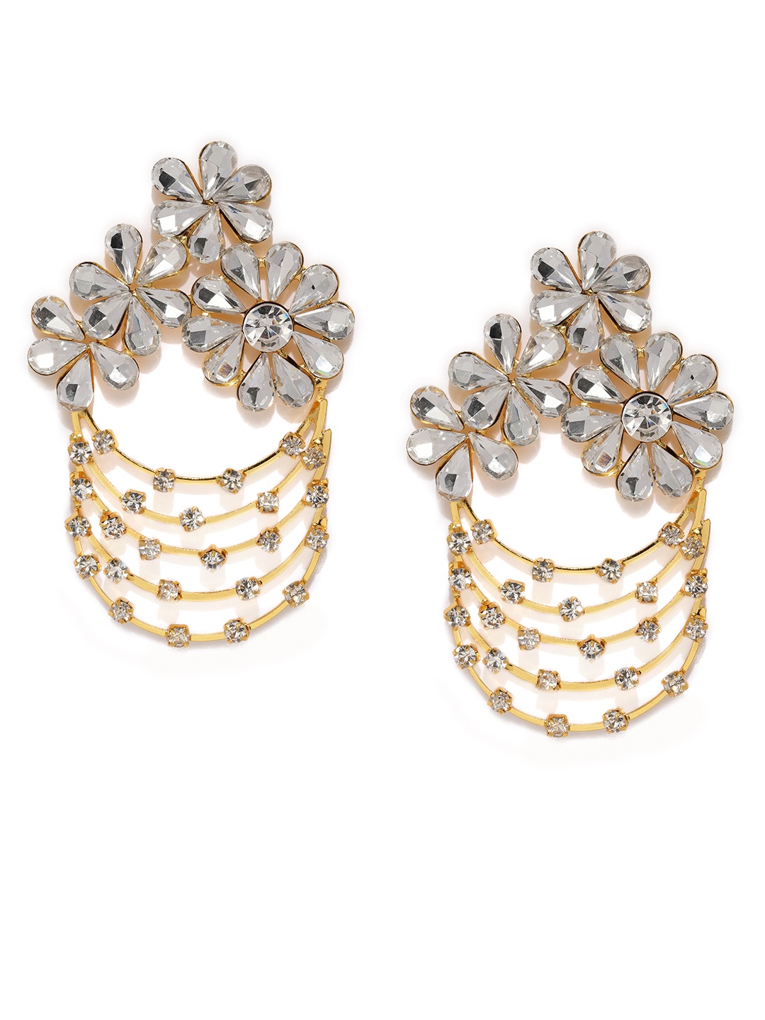 

Zaveri Pearls Gold-Toned Contemporary Drop Earrings