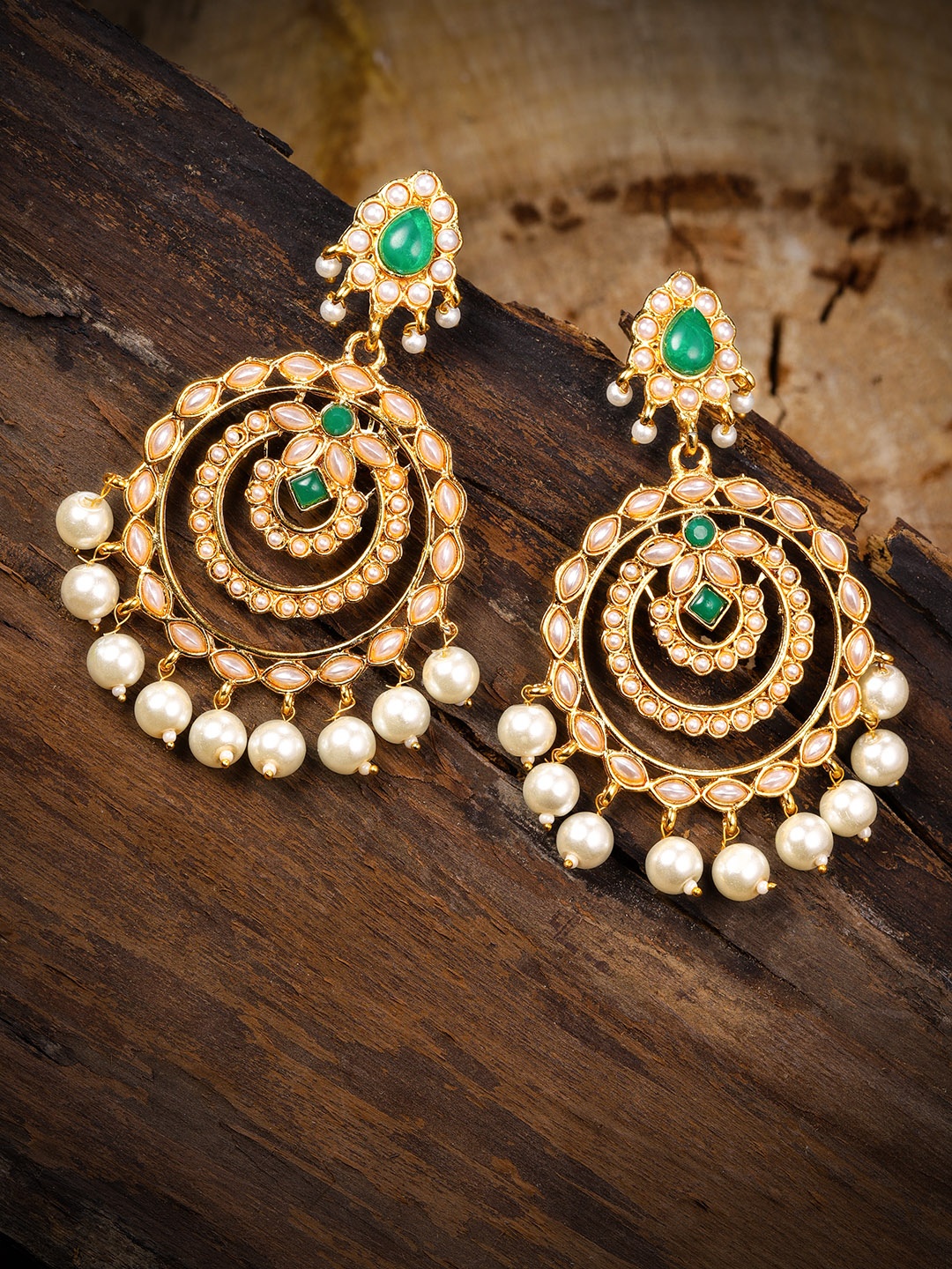 

Zaveri Pearls Gold-Toned Contemporary Drop Earrings