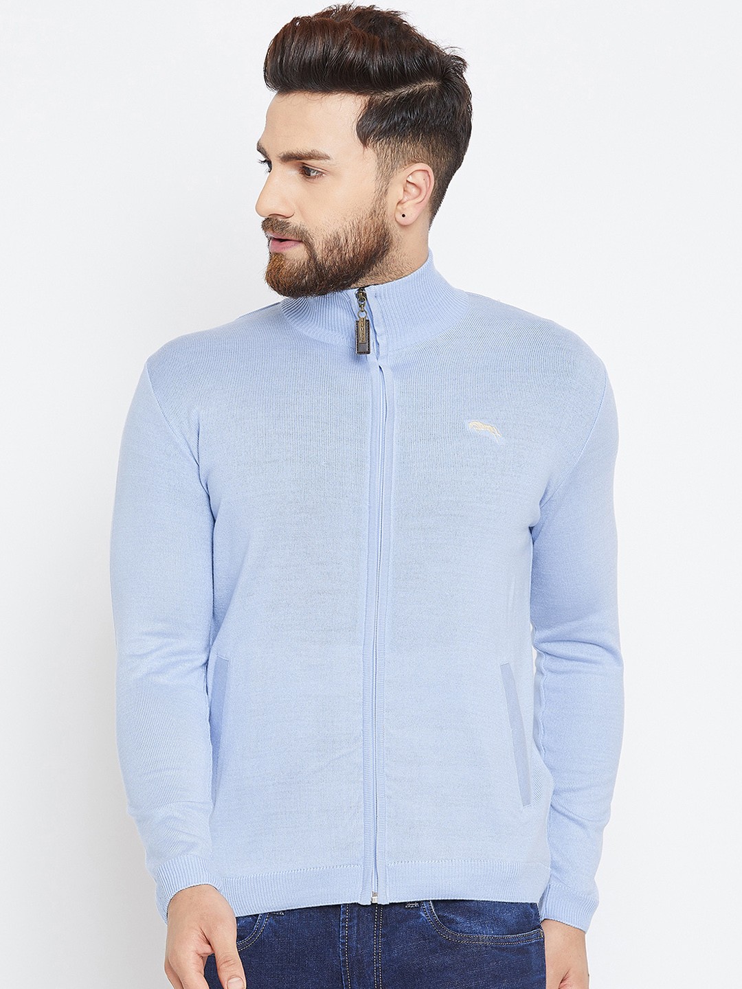 

JUMP USA Men Blue Solid Front-Open