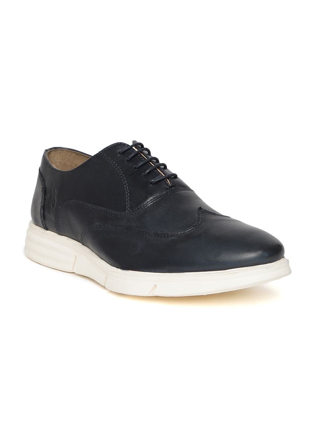 

U.S. Polo Assn. Men Navy Blue Leather Oxfords