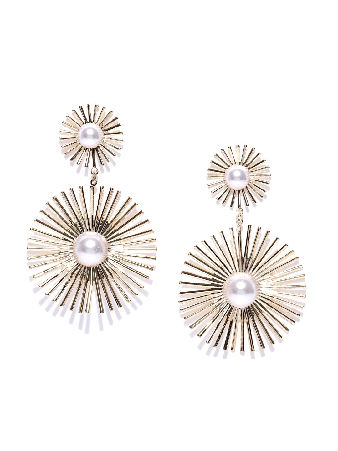 

Jewels Galaxy Gold-Plated Handcrafted Contemporary Drop Earrings