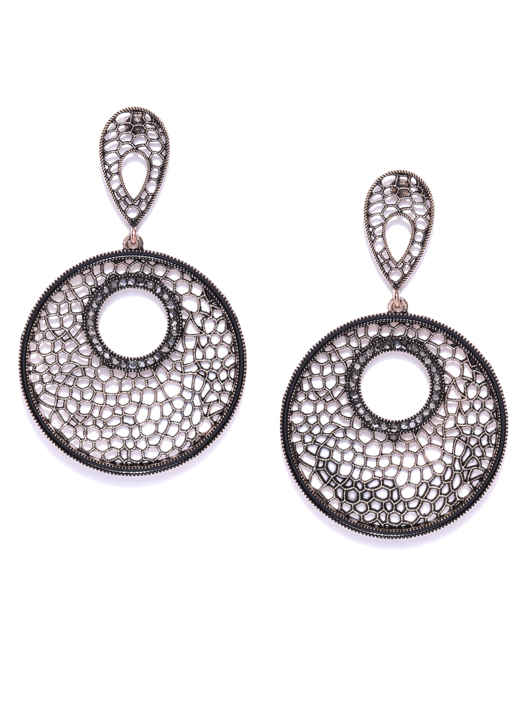 

Jewels Galaxy Copper-Plated Handcrafted Circular Drop Earrings