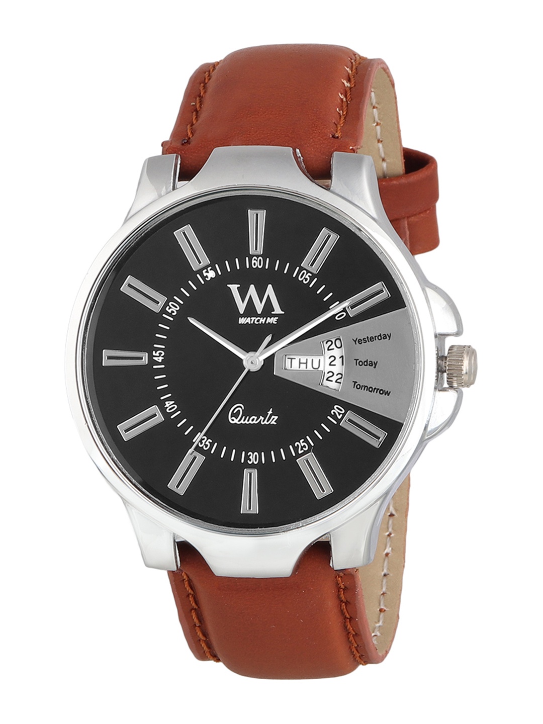 

WM Men Black Analogue Leather Watch GW-011-DDWM-007p1