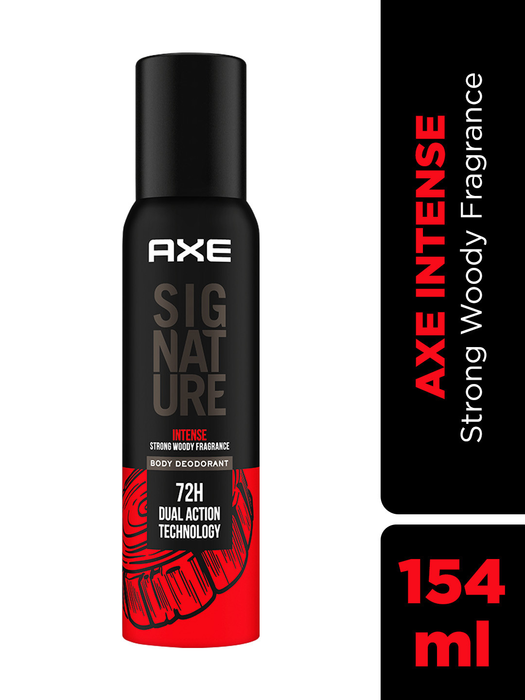 

Axe Signature Intense Long Lasting No Gas Deodorant Bodyspray Perfume For Men 154 ml, Black