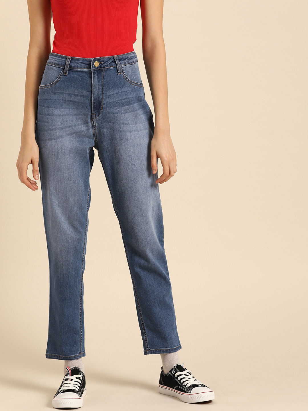 

DressBerry Women Blue Regular Fit Mid-Rise Clean Look Stretchable Jeans