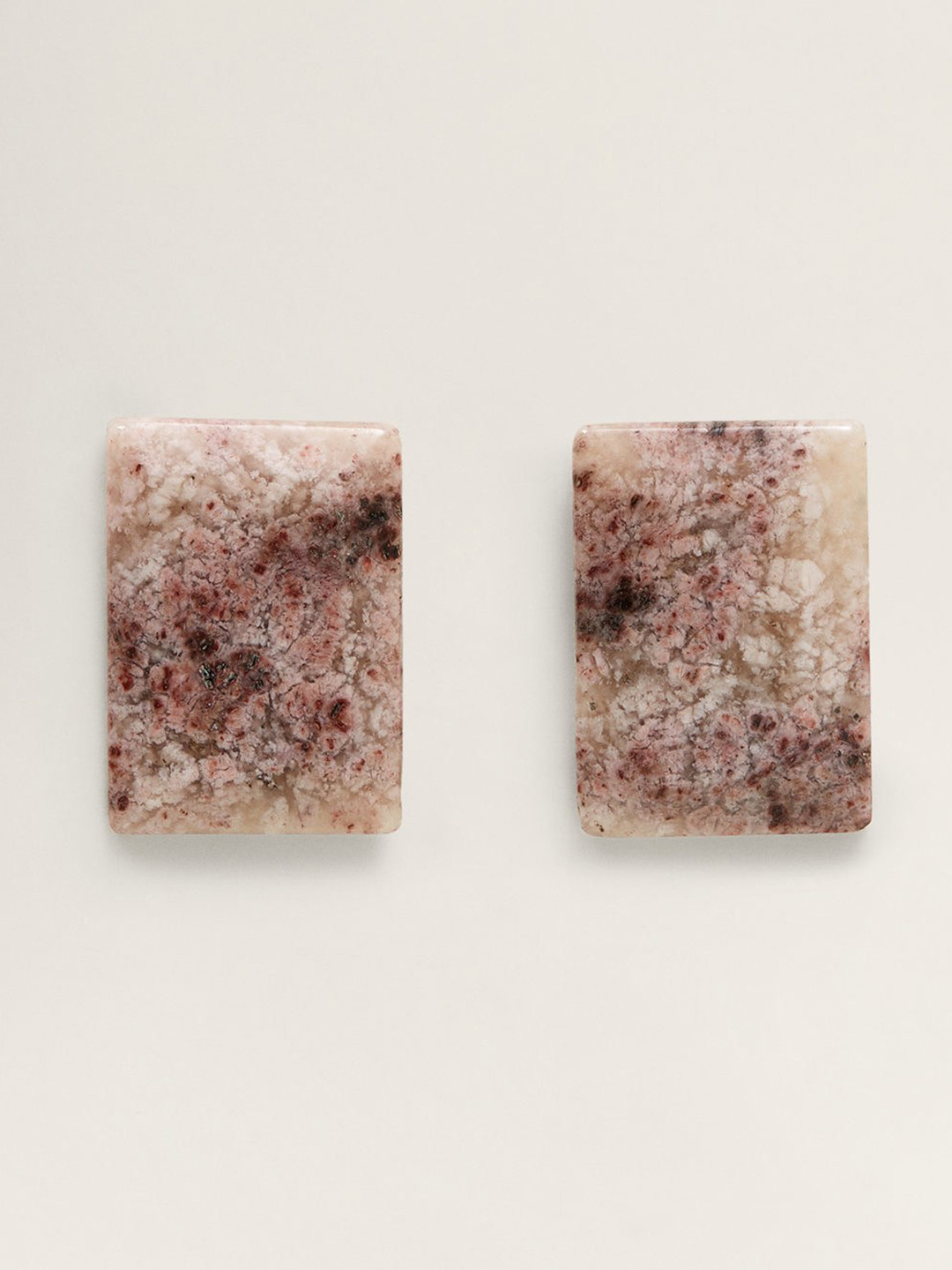 

MANGO Grey & Brown Square Oversized Studs