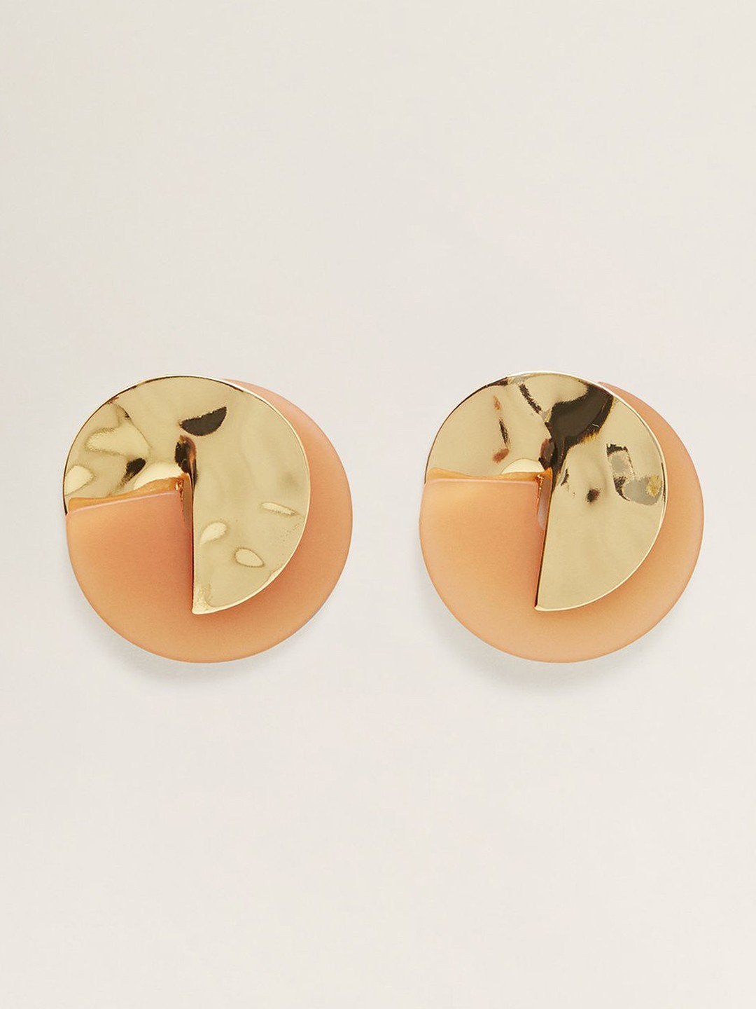 

MANGO Gold-Toned Circular Drop Earrings