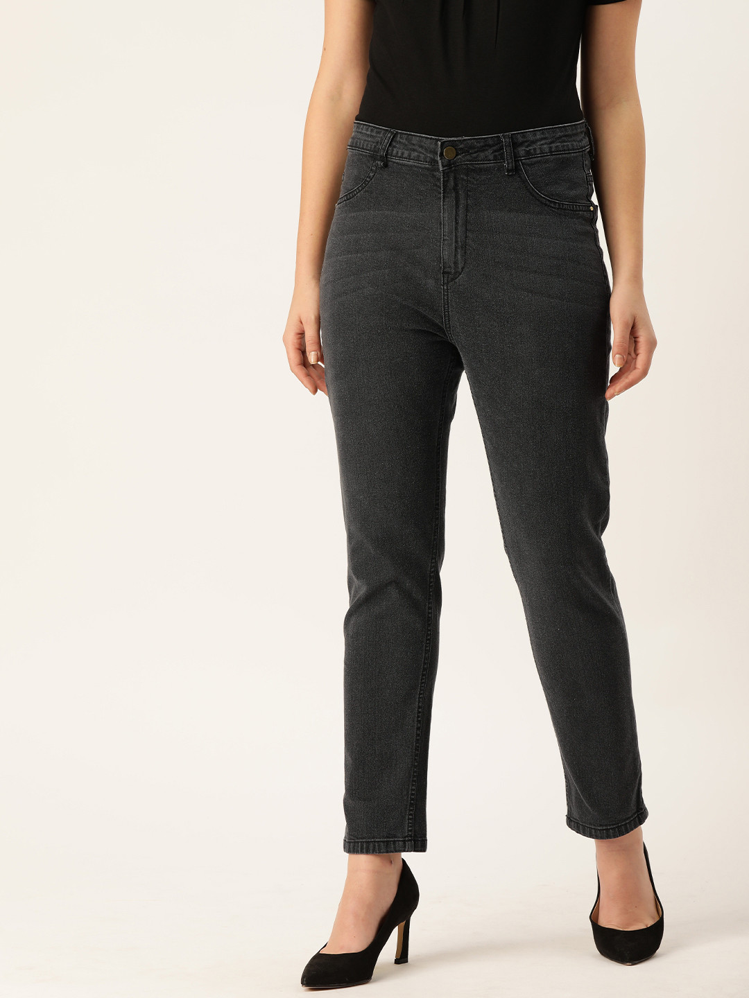 

DressBerry Women Black Skinny Fit Mid-Rise Clean Look Stretchable Jeans