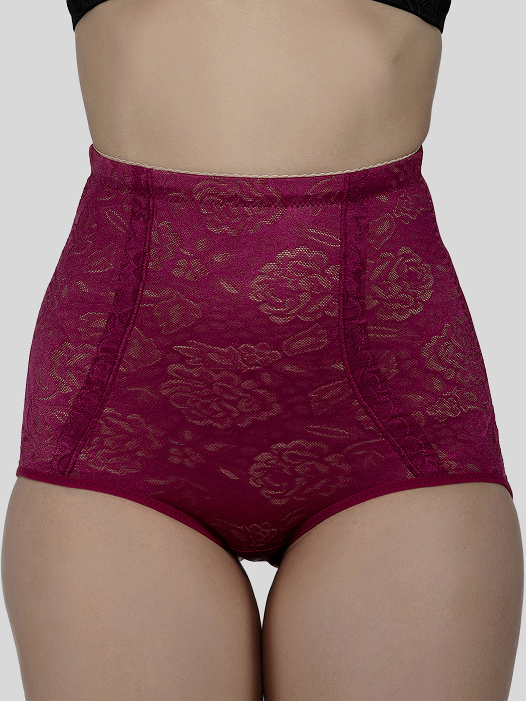 

Laceandme Women Magenta Patterned Tummy Tucker 4351