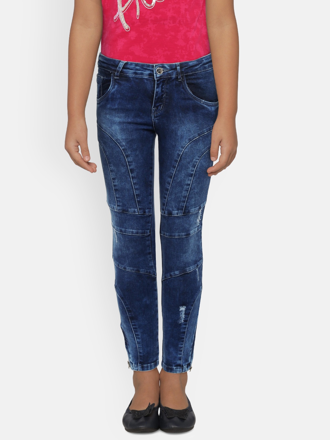 

Gini and Jony Girls Blue Skinny Fit Mid-Rise Clean Look Jeans