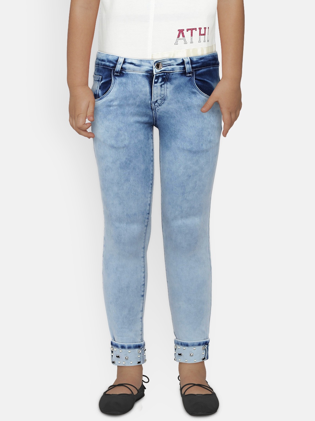 

Gini and Jony Girls Blue Slim Fit Mid-Rise Clean Look Jeans