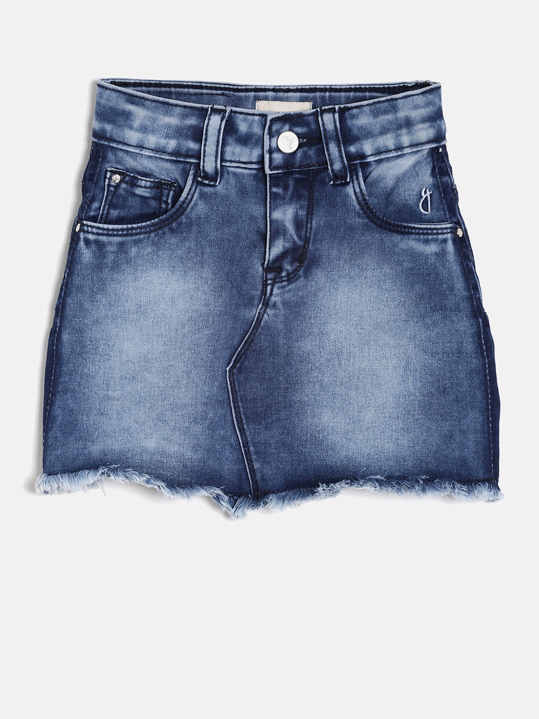 

Giny and Jony Girls Blue Solid Denim Skirt