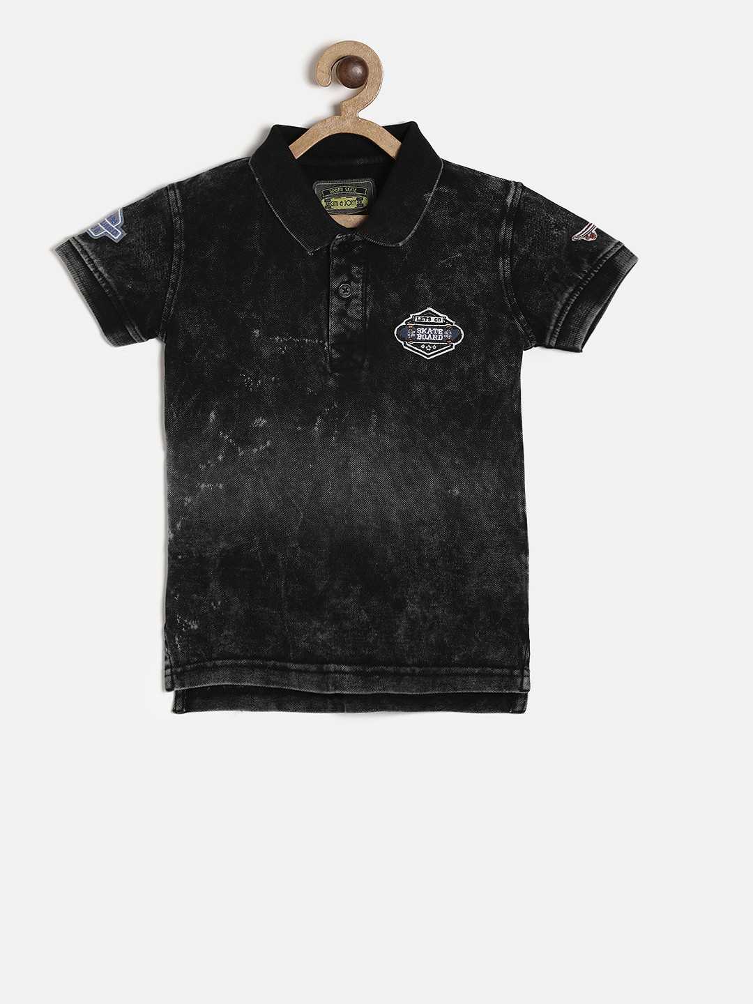 

Gini and Jony Boys Black Solid Polo Collar T-shirt