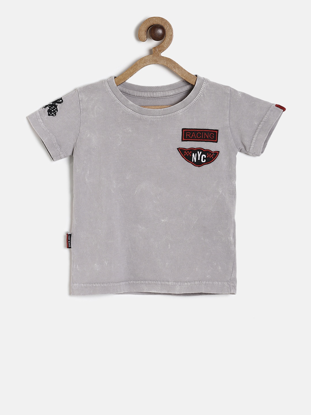 

Gini and Jony Boys Grey Solid Round Neck T-shirt