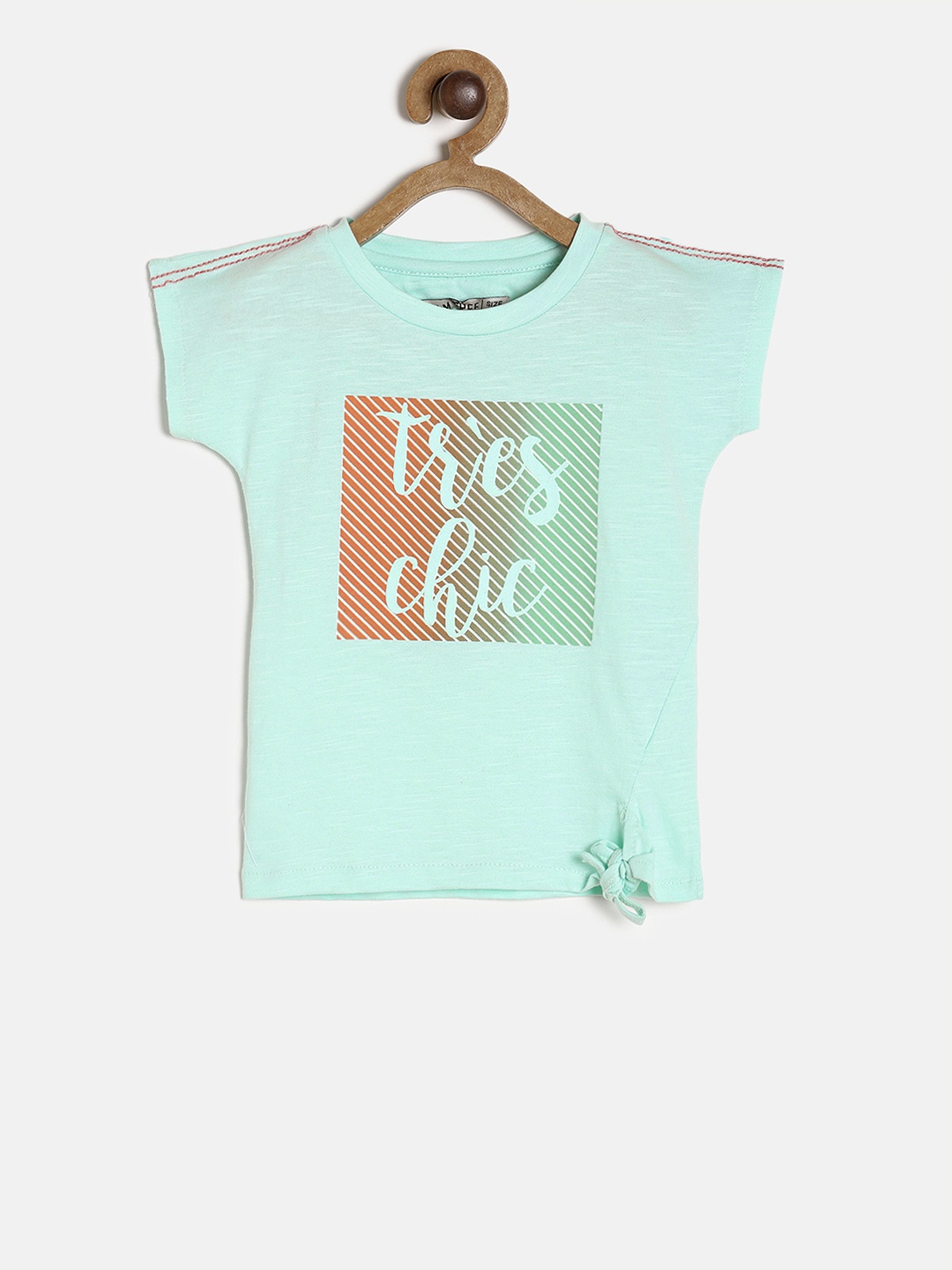 

Palm Tree Girls Blue Printed Round Neck Pure Cotton T-shirt