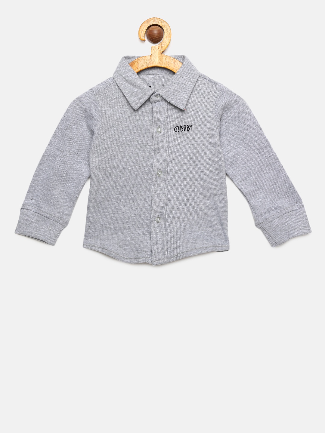

Gini and Jony Boys Grey Regular Fit Solid Casual Shirt