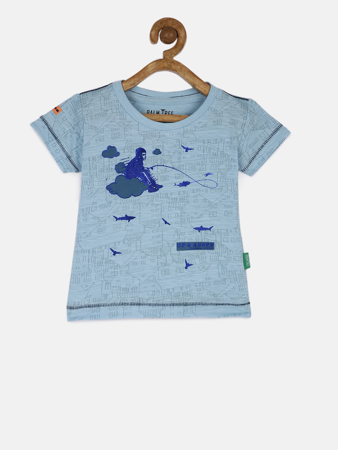 

Palm Tree Boys Blue Printed Round Neck T-shirt
