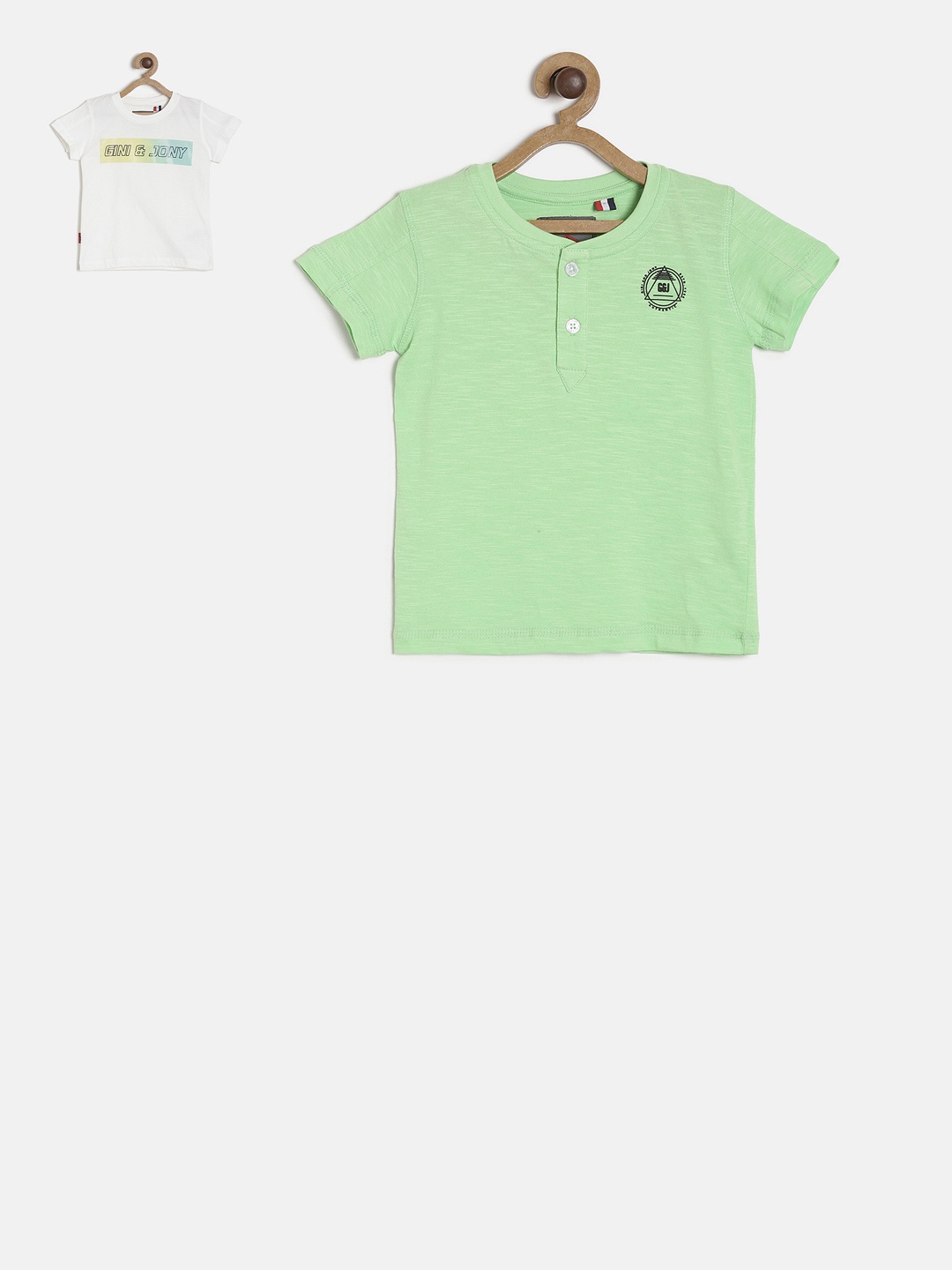 

Gini and Jony Boys Pack Of 2 T-shirts, Green
