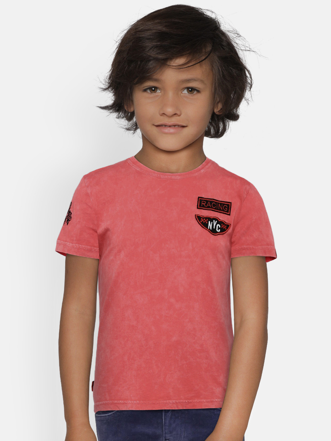 

Gini and Jony Boys Red Solid Round Neck T-shirt
