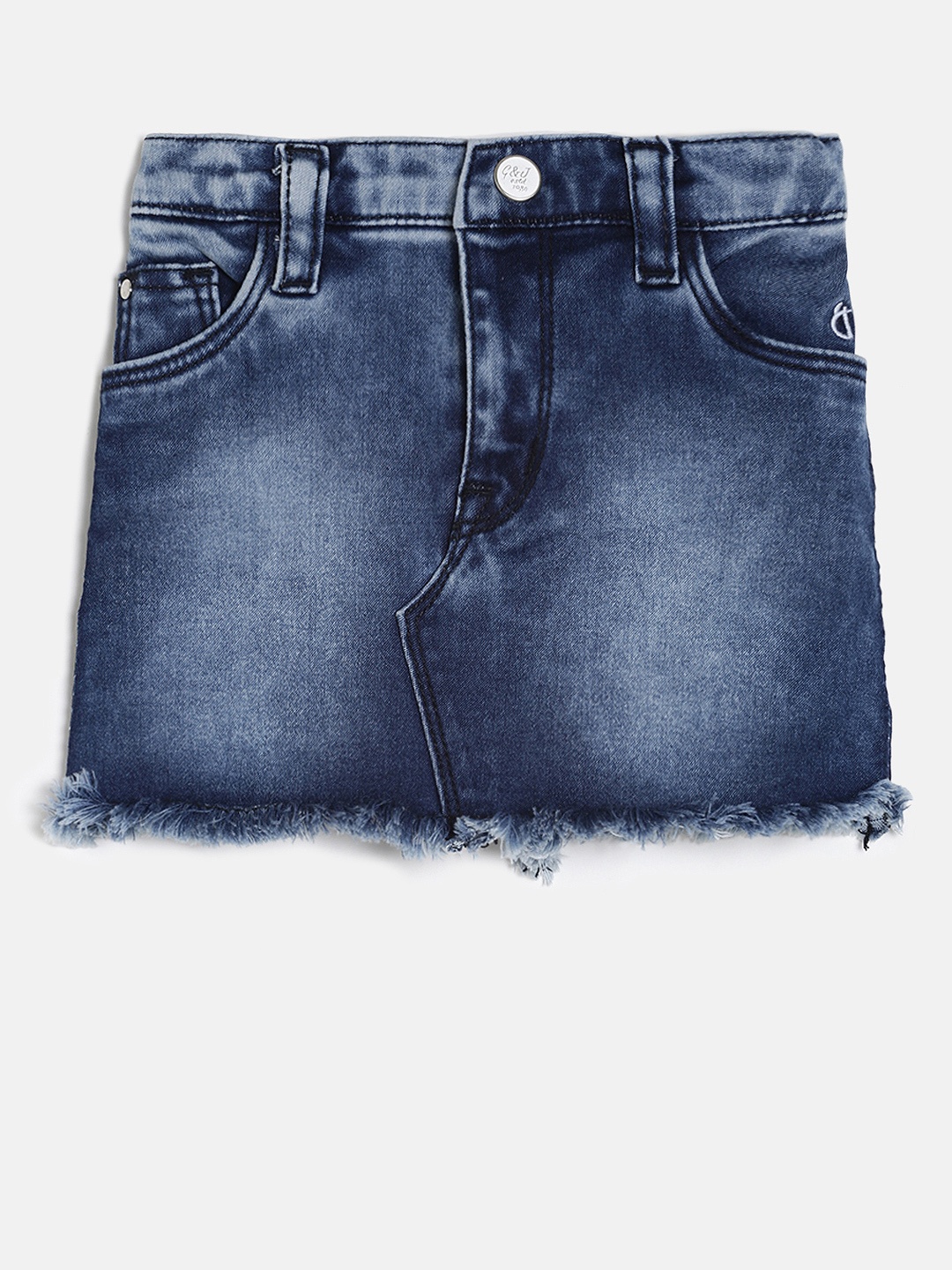 

Giny and Jony Girls Blue Solid Denim Skirt