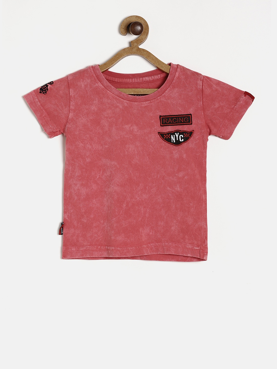 

Gini and Jony Boys Red Solid Round Neck Pure Cotton T-shirt