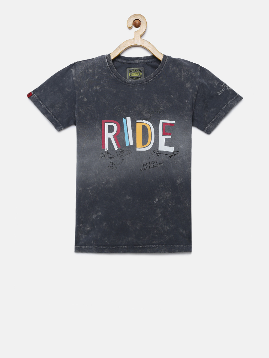 

Gini and Jony Boys Navy Blue Printed Round Neck T-shirt