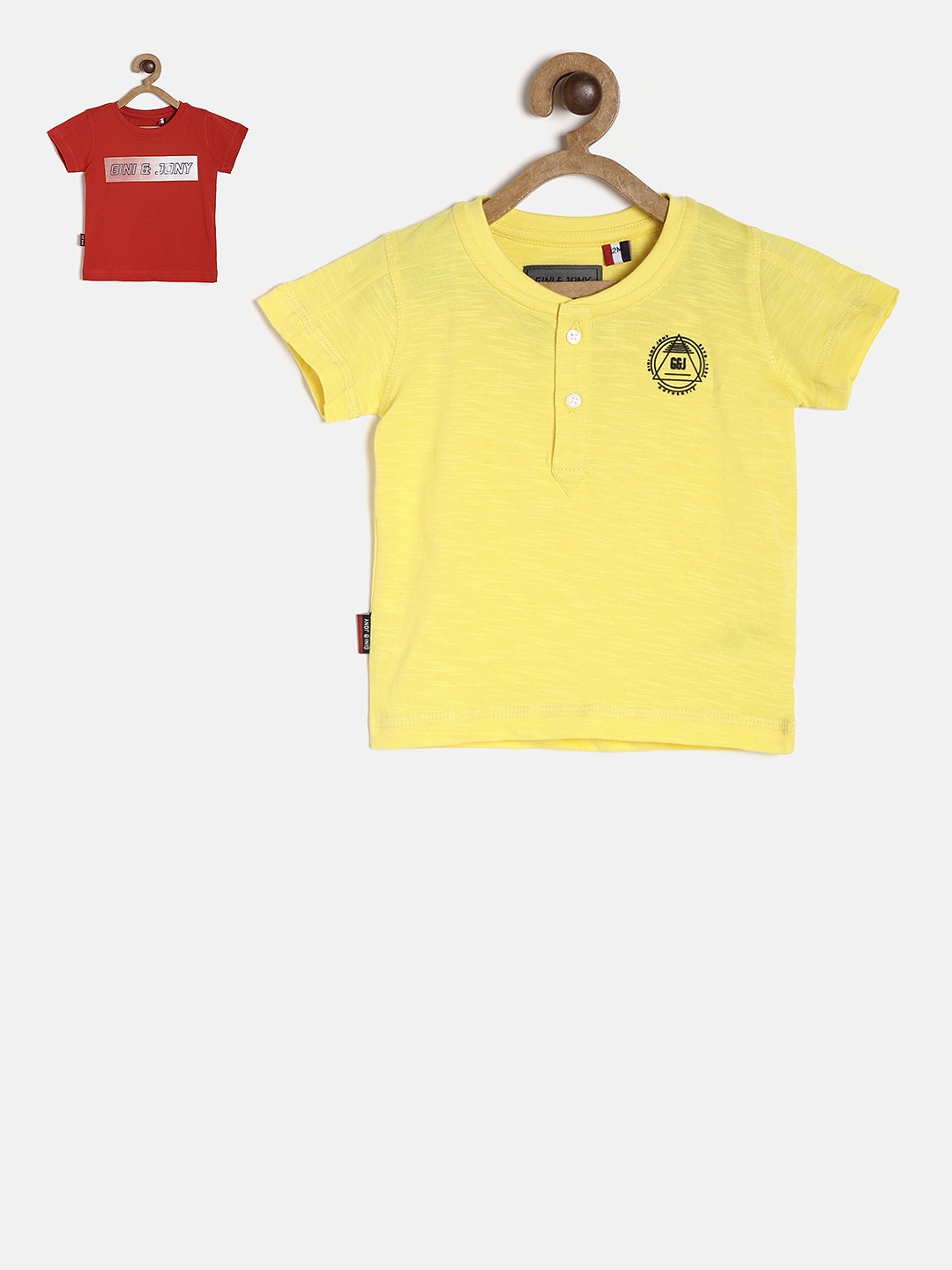 

Gini and Jony Boys Pack of 2 Yellow & Red T-shirts