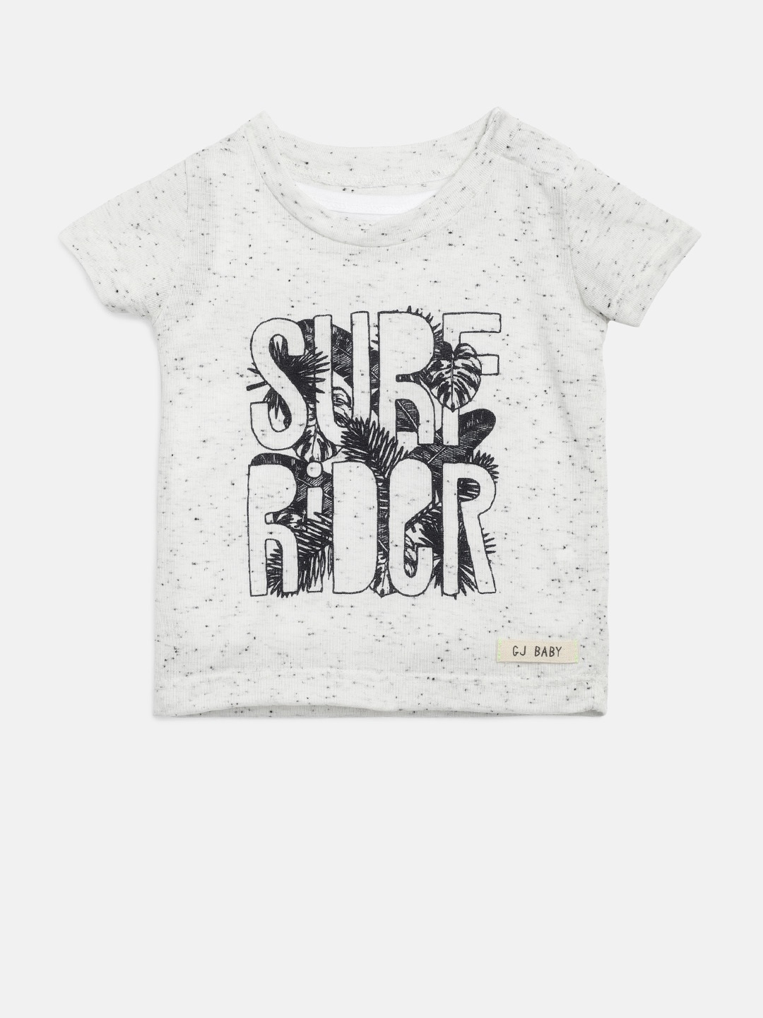 

Gini and Jony Boys White Printed T-shirt