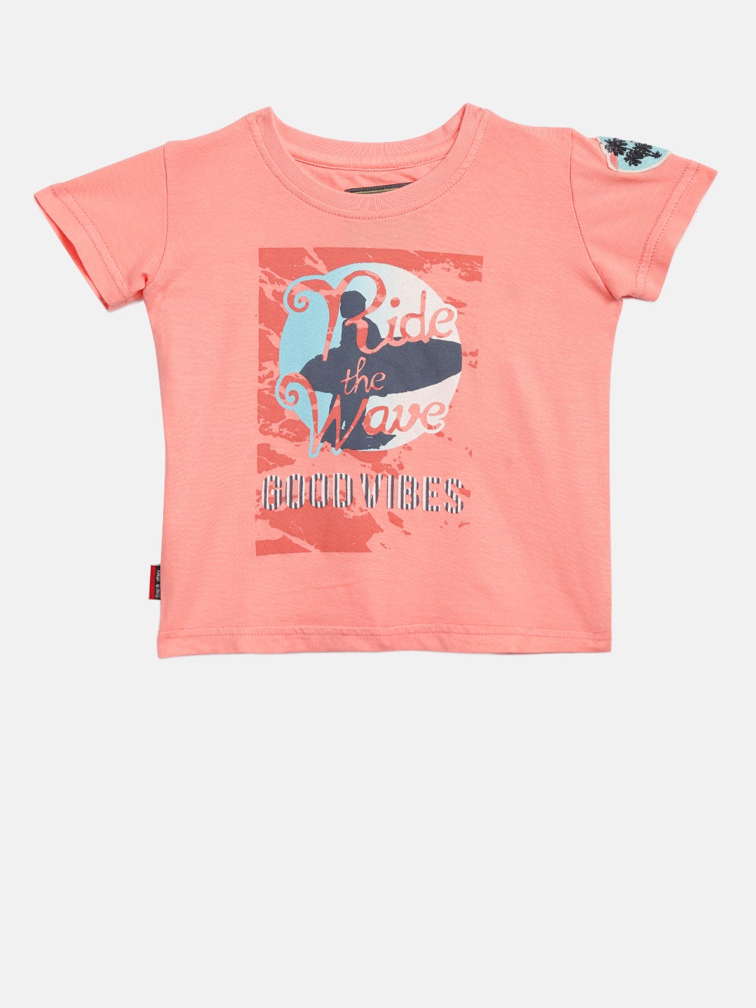 

Gini and Jony Boys Pink Printed T-shirt