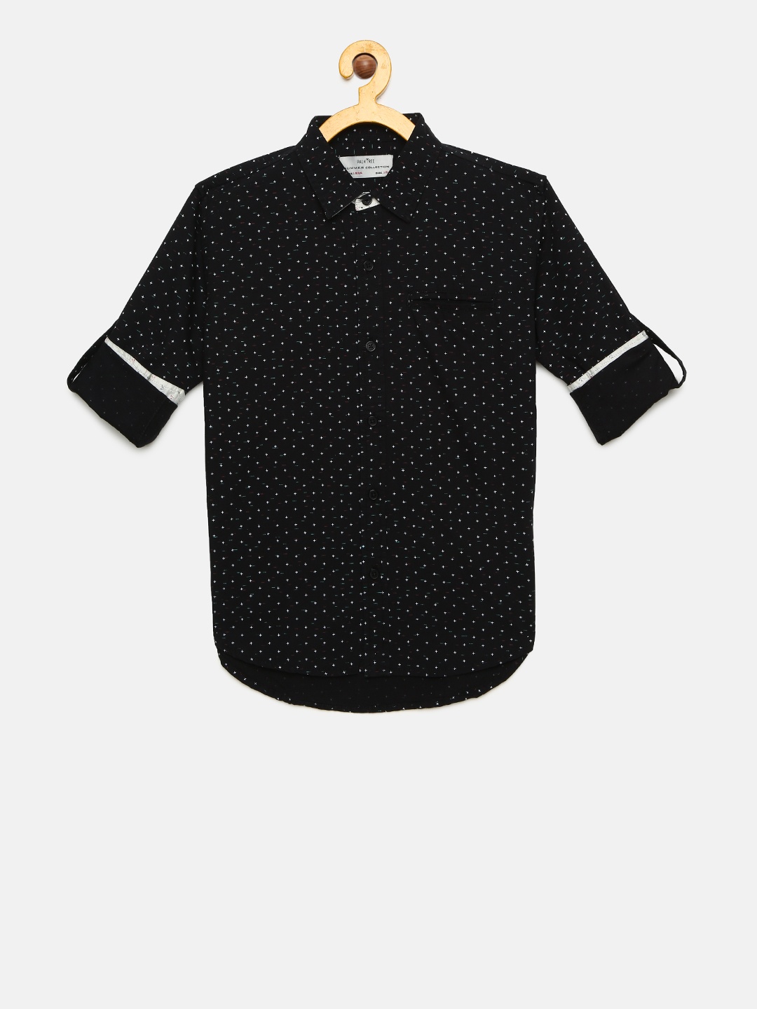 

Palm Tree Boys Black Regular Fit Printed Casual Shirt