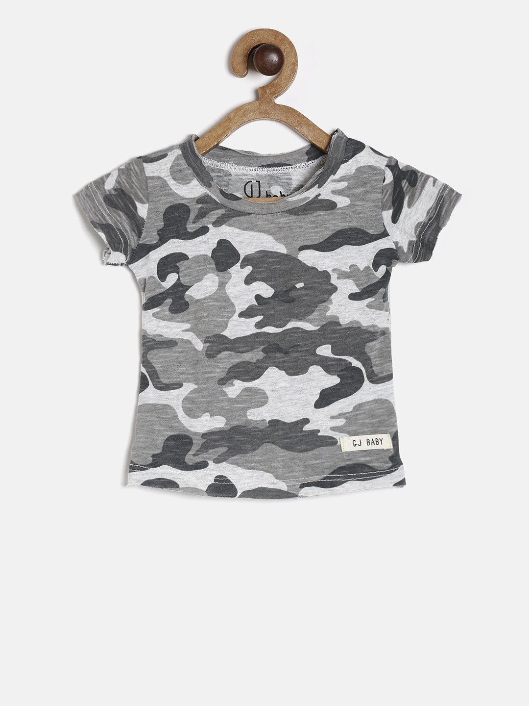 

Gini and Jony Boys Off-White & Grey Printed Round Neck T-shirt