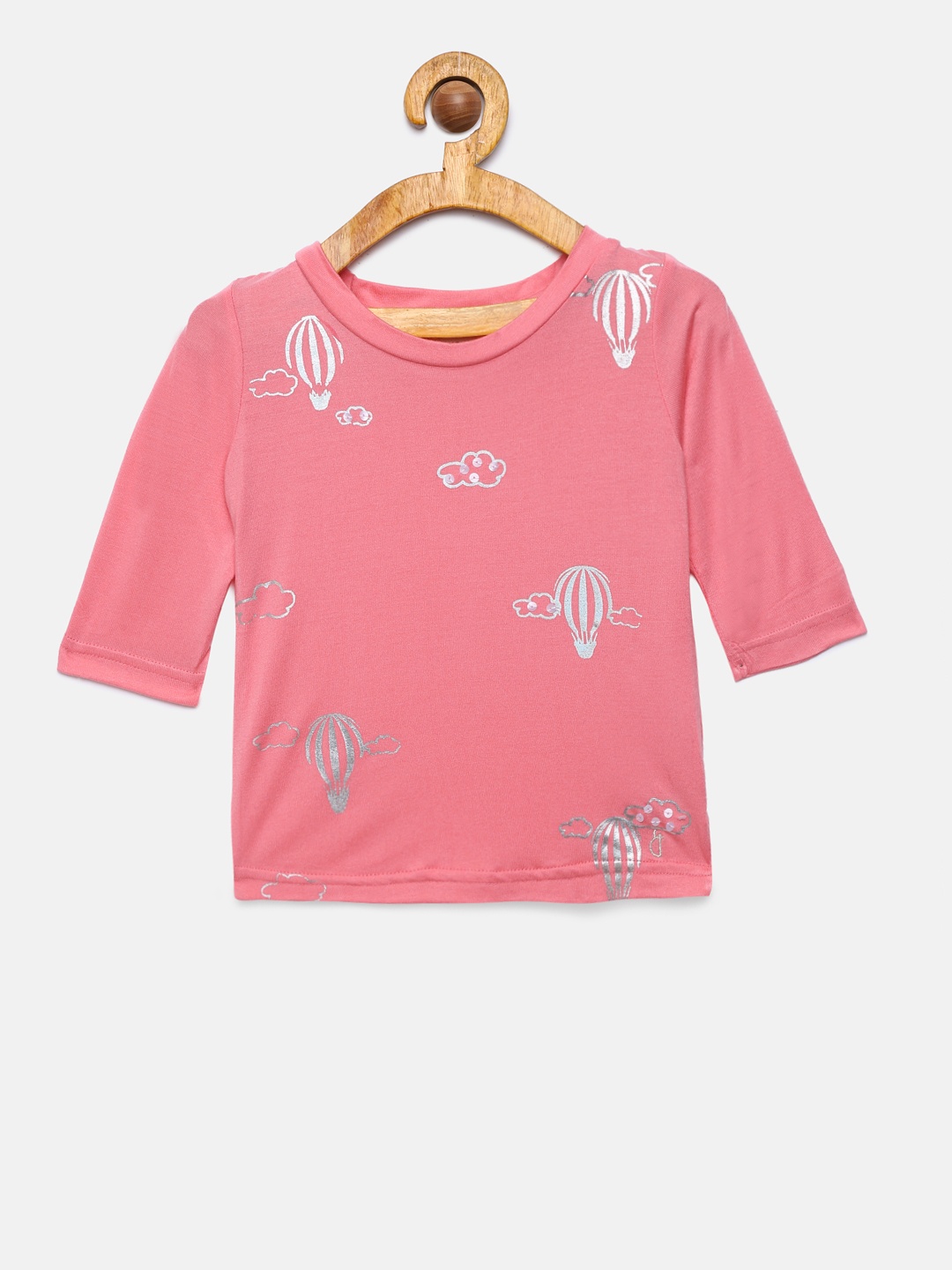 

Gini and Jony Girls Pink Solid Top