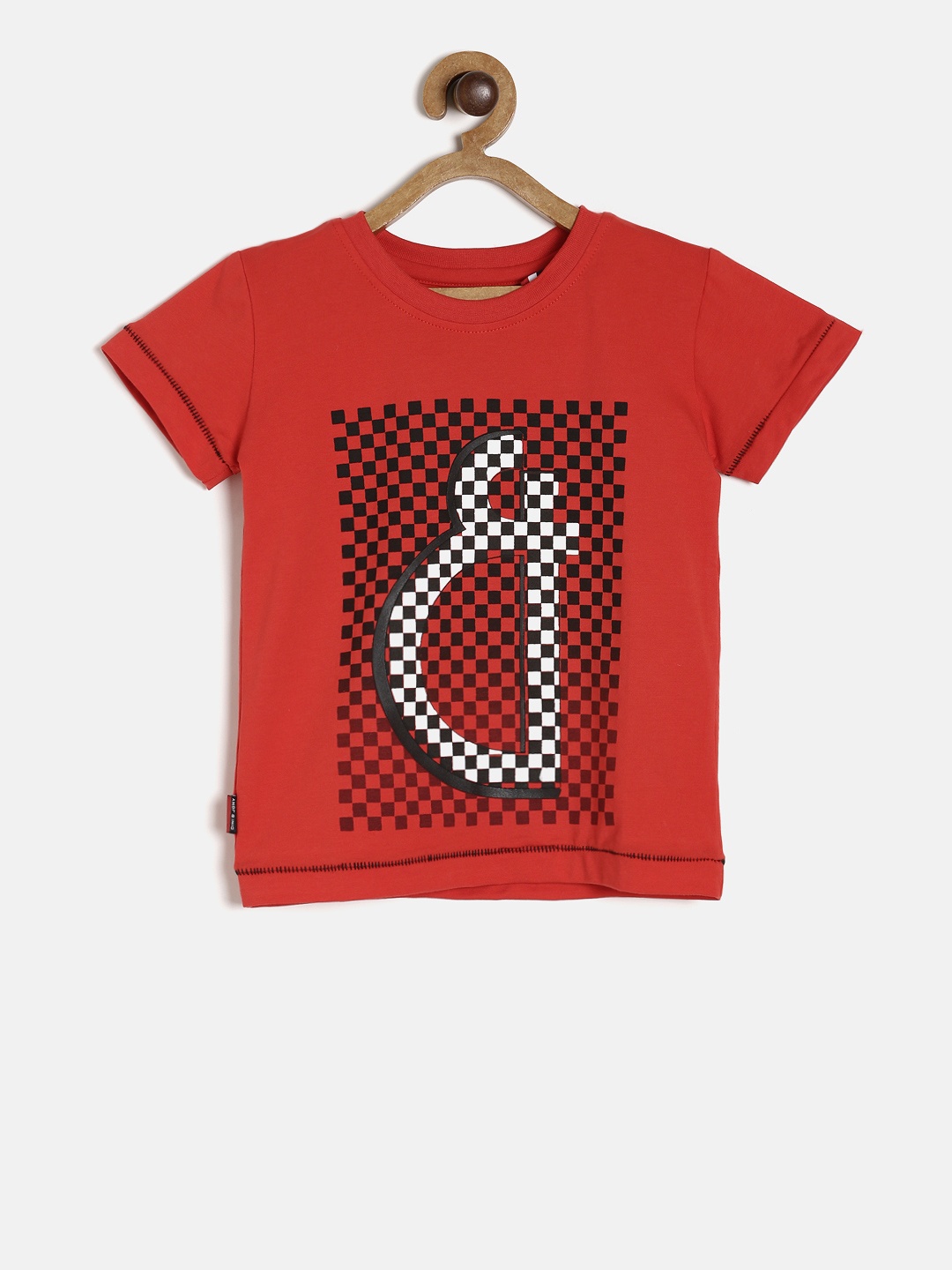 

Gini and Jony Boys Red Printed Round Neck T-shirt