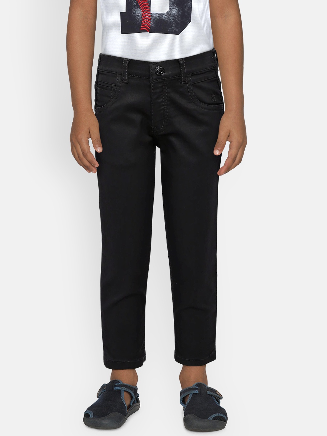 

Gini and Jony Boys Black Slim Fit Mid-Rise Clean Look Jeans