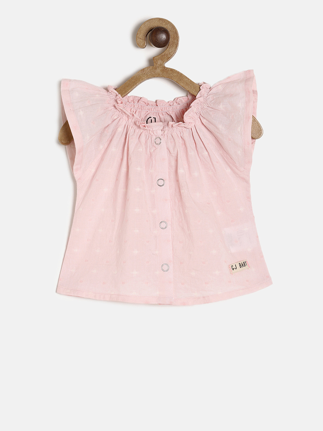 

Gini and Jony Girls Pink Self Design Top
