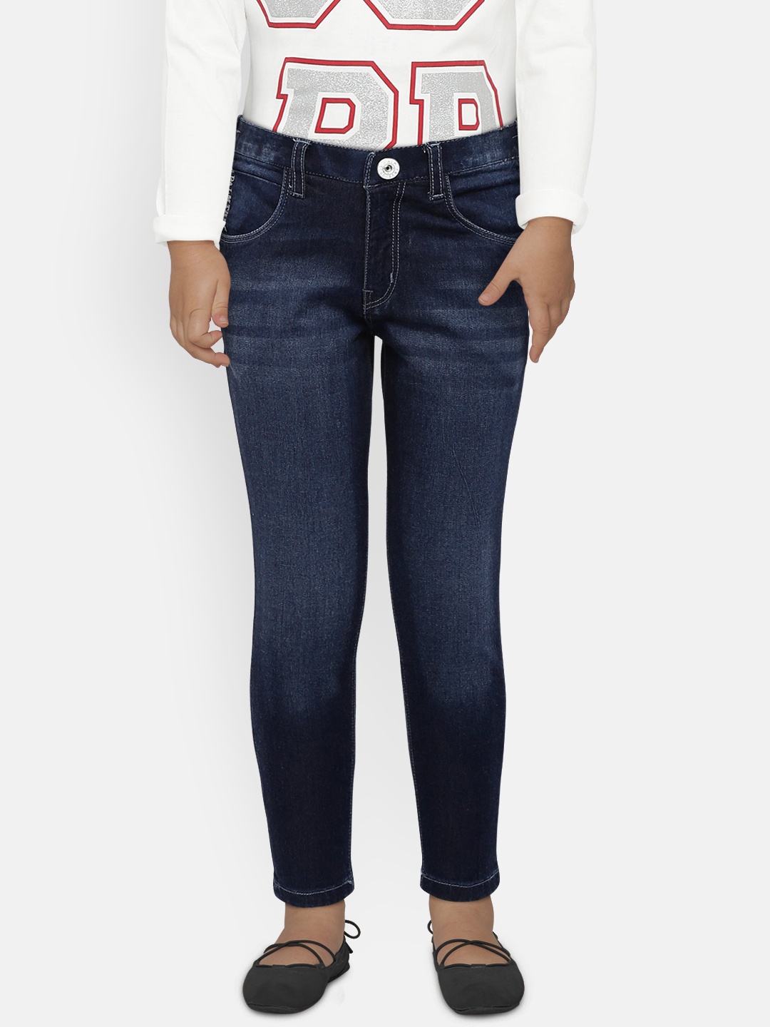 

Palm Tree Girls Navy Blue Slim Fit Mid-Rise Clean Look Stretchable Jeans