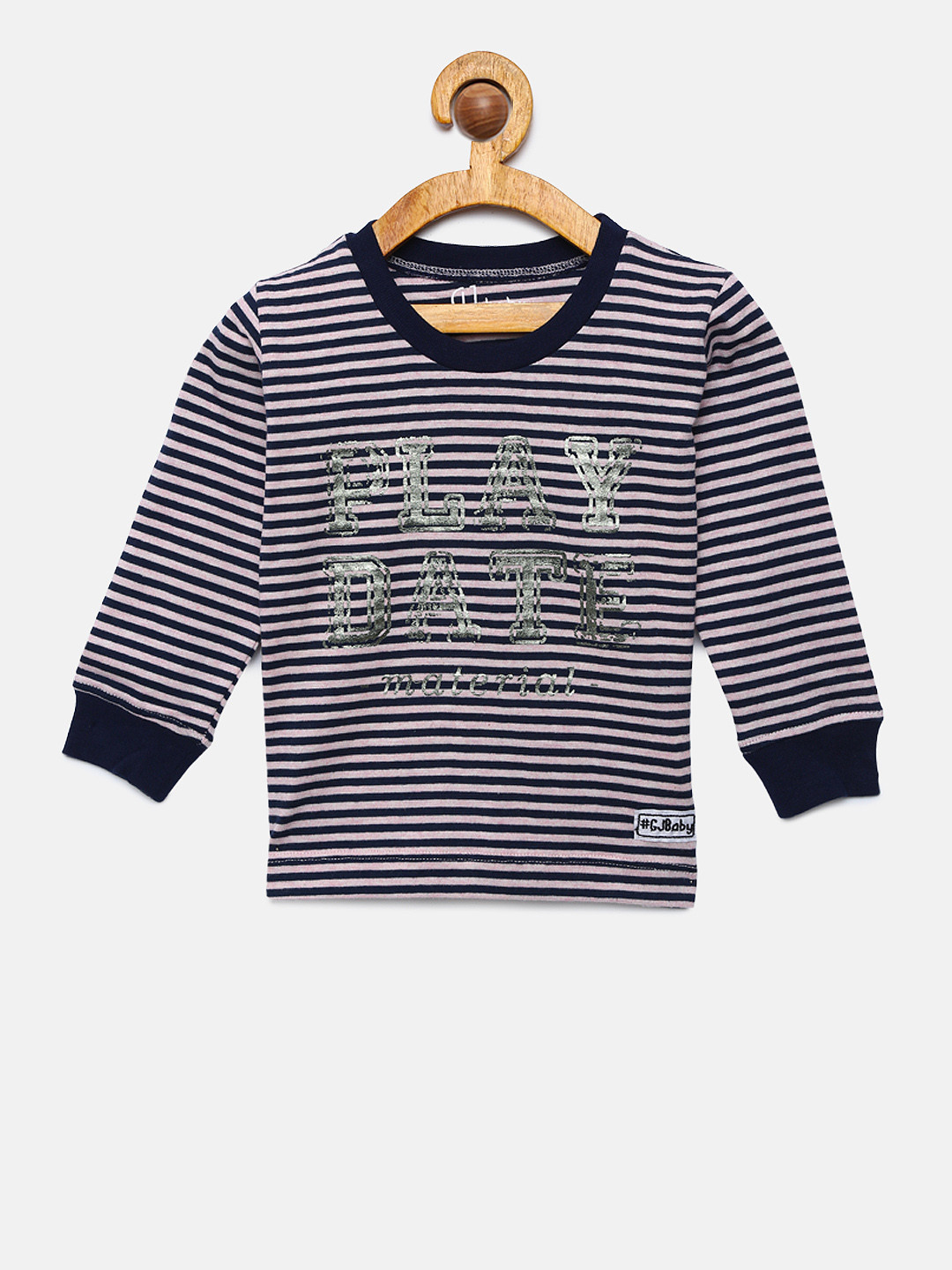

Gini and Jony Boys Black Striped Round Neck T-shirt