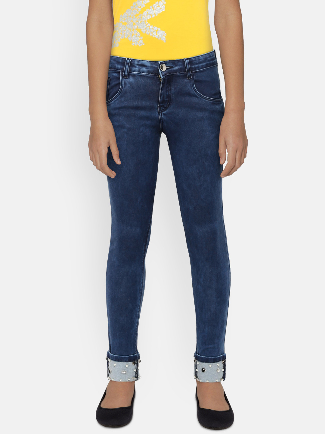 

Gini and Jony Girls Blue Slim Fit Mid-Rise Clean Look Jeans