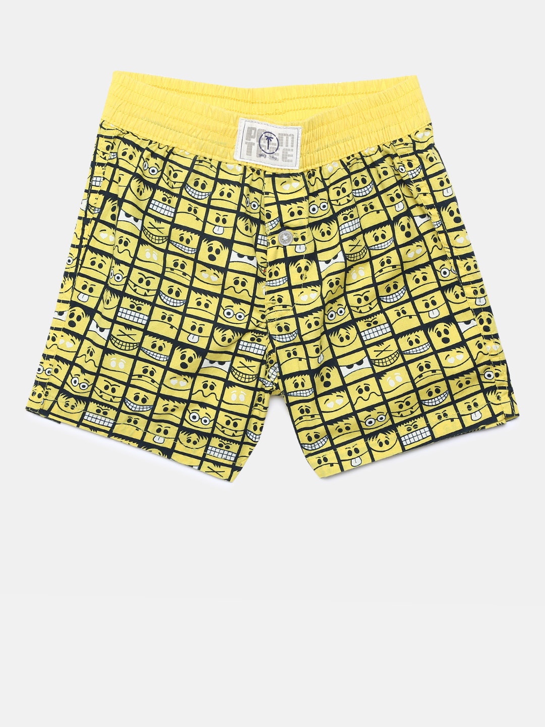 

Palm Tree Boys Yellow Printed Regular Fit Shorts