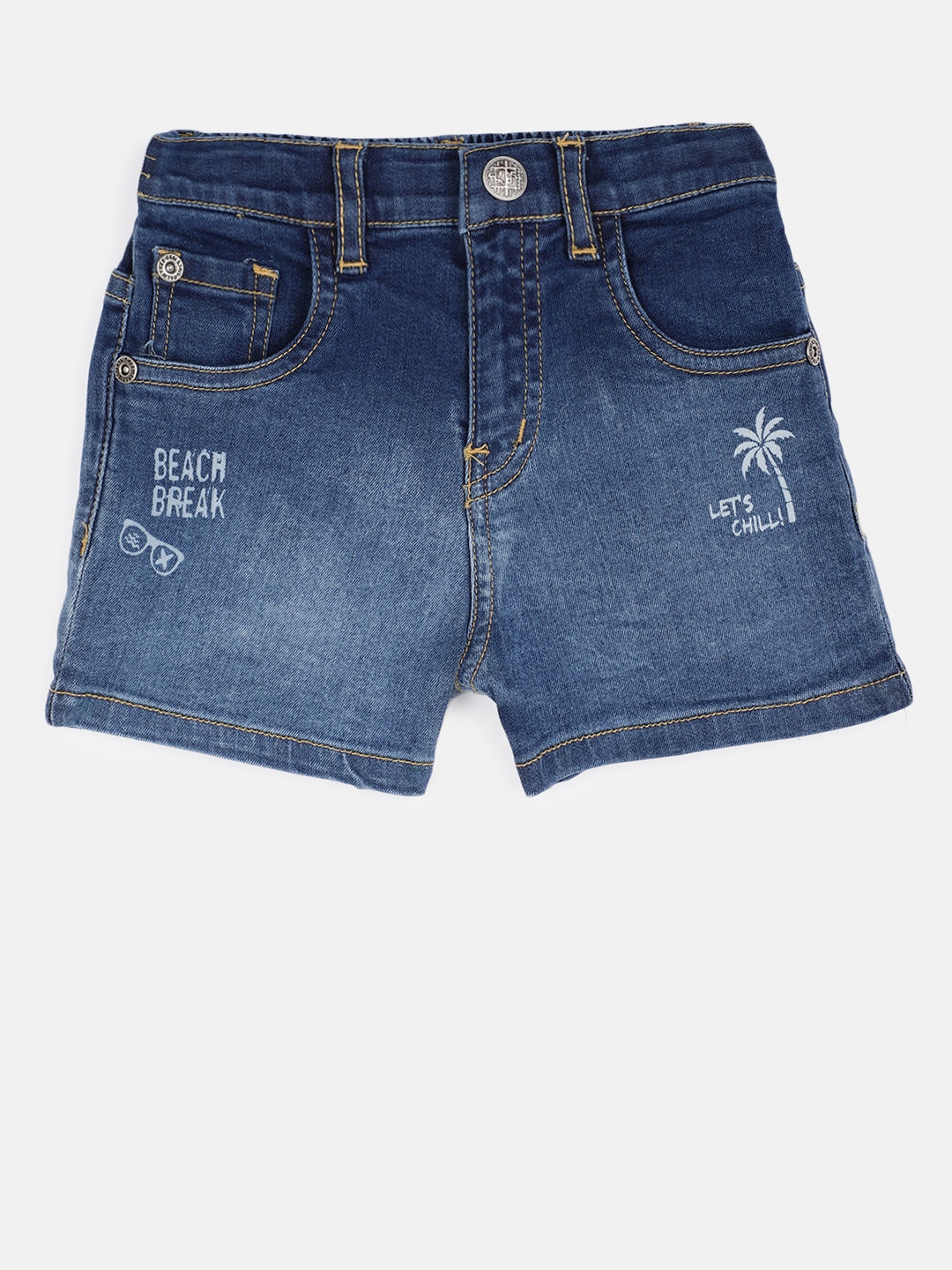 

Palm Tree Boys Navy Blue Washed Denim Shorts