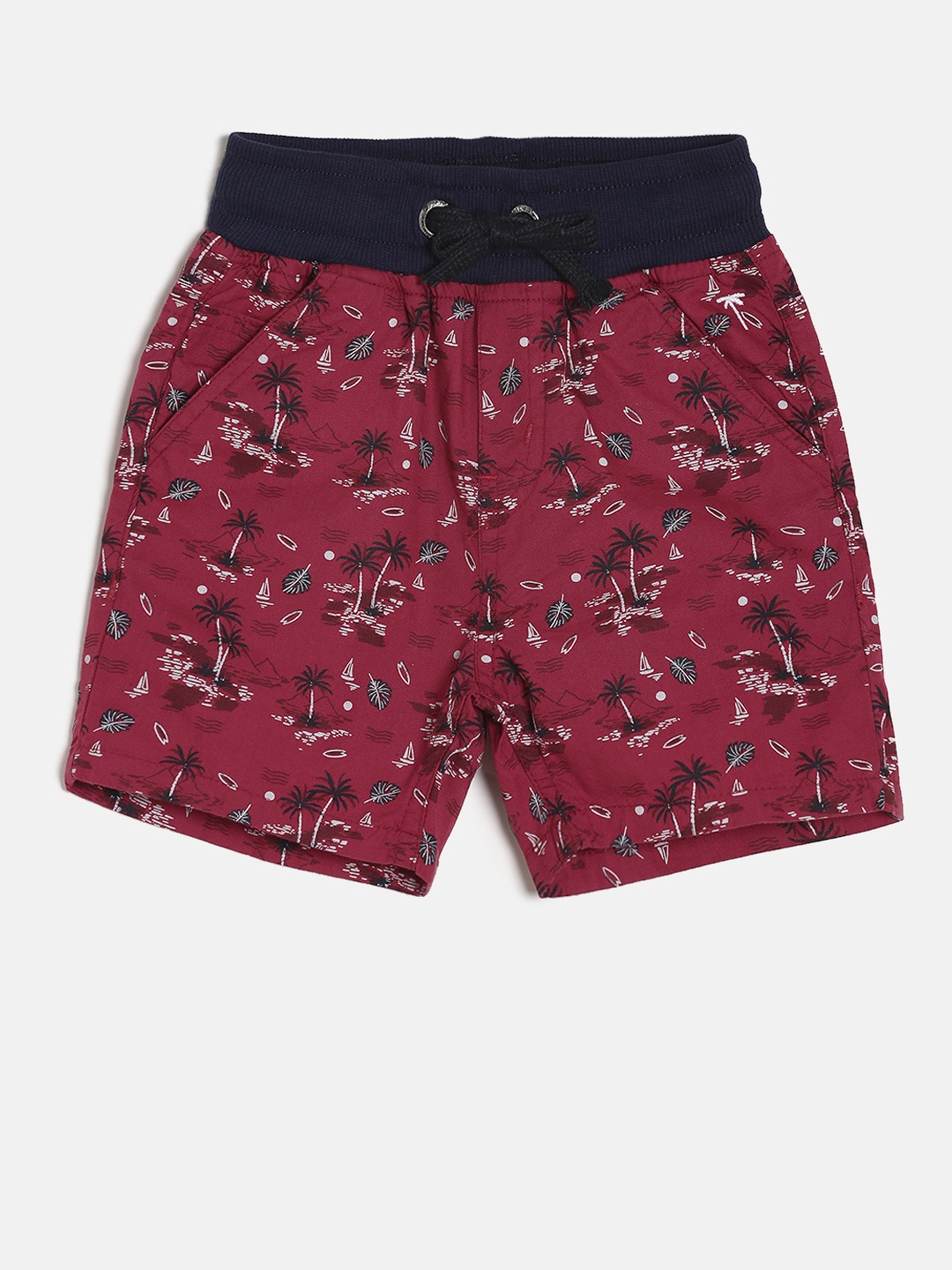 

Palm Tree Boys Red Printed Regular Fit Shorts
