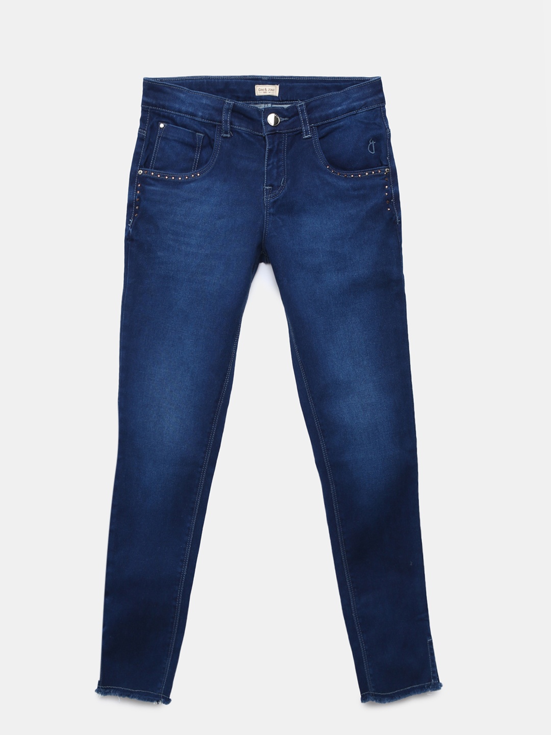 

Gini and Jony Girls Blue Skinny Fit Mid-Rise Clean Look Jeans